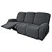 CLGTY 8 Pezzi Copripoltrona Relax Elasticizzato, Jacquard Spandex Fodera per Poltrona Antiscivolo Morbido Copridivano Lavabile Sofa Protettore per Soggiorno-Grigio-3 Posti