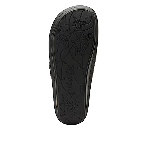 Image of Alegria Women's Brigid Leather Moc Toe Open Back Clog with Heel Cup