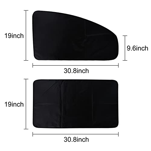 ZATOOTO 4 Pcs Car Window Shades - Black Silver Reflected Sunlight - Privacy Magnetic Front Rear Covers for Protect Your Family Baby Kids