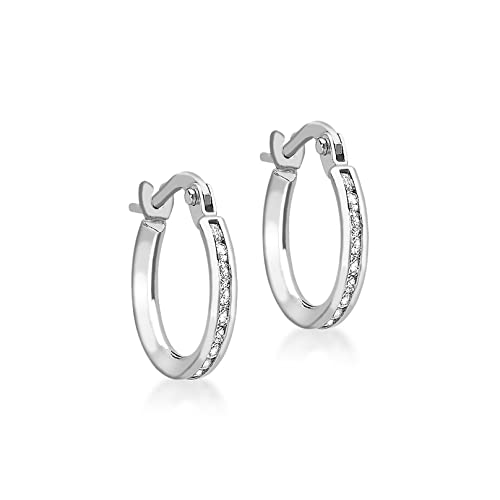 Carissima Orecchini Creole con Bandiera di Zircone Cubico da 13