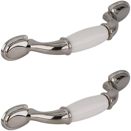 for 3 in. Allison Value Hardware Dual Toned Arch Cabinet Pull White/Polished Chrome Aftermarket Repair Parts