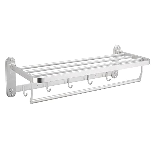 Estante plegable de pared para baño con riel de hotel resistente 2