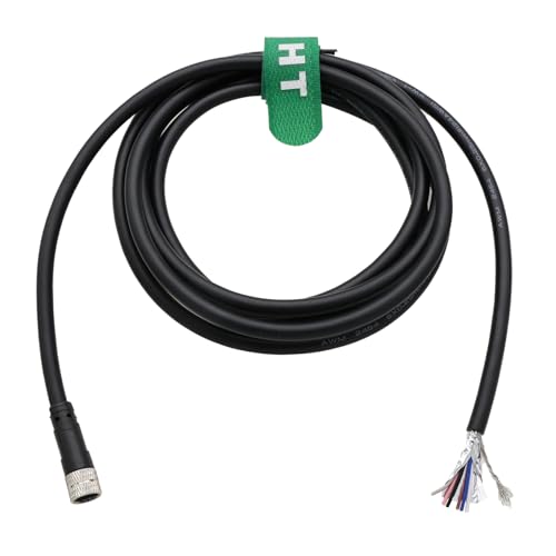 HangTon M8 Cable for Vision System Sensor Industrial Automation Control, 6 Pin A-Coded, Shielded, 5m