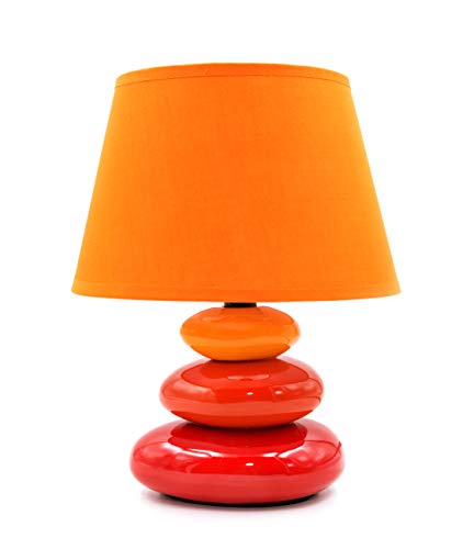 Lampe de chevet Lina, avec 3 pierres, orange