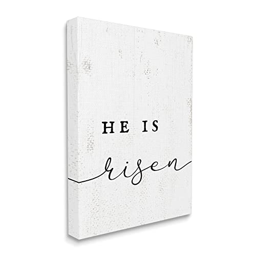 Image of 'He Is Risen Phrase Rustic Pattern Minimal Text'| Canvas Art | Stupell Industries | 30 x 40 Inches, Easy to Hang and Sturdy, Made in USA, by Lil' Rue