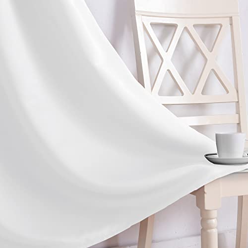 Magic Drapes Pinch Pleated Curtains Blackout For Bedroom Living Room Thermal Insulated Room Darkening Patio Door Window Curtain Panel With Tiebacks & Hooks W(26"+26") L84 (2 Panels Combined, White) #TOP2