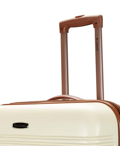 Image of Rockland Melbourne Hardside Expandable Spinner Wheel Luggage, Checked Large 28 inch, White
