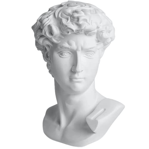 11.8 Inch Tall David Bust Greek Roman Statues Sculptures For Home Decor Statue Of David Large White Plastic Head Statue Saint Diana Versailles Bust Goddess Mythology Small Mini Art Busts Sculpture #TOP30