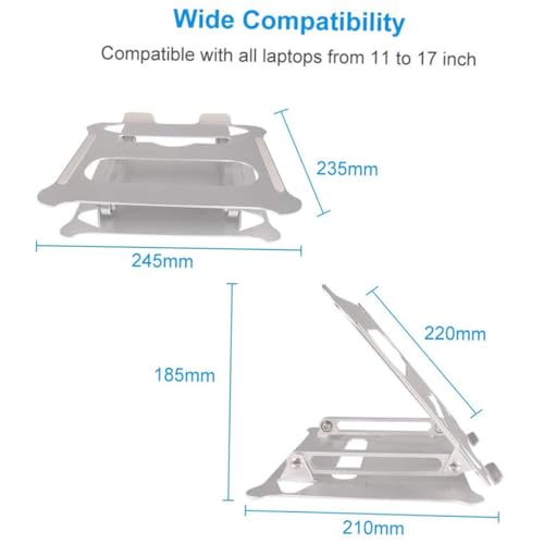 Base plegable ajustable para laptop en aluminio plata miniatura 2