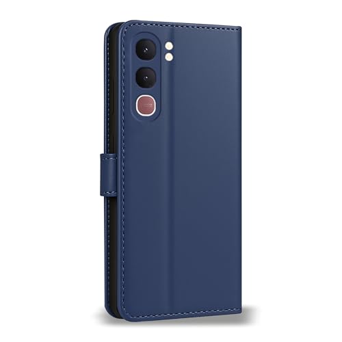 Image of AIBEX Shock Proof Flip Compatible for Vivo Y31 5G Flip Cover Leather Finish | Inside TPU with Card Pockets | Wallet Stand | Complete Protection Flip Case - Blue