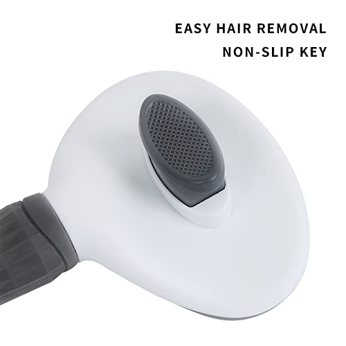 Image of Cat Self Cleaning Brush, Pet Grooming Brush for Cats and Dogs, Easy Clean for Long or Short Haired Cats, Gray
