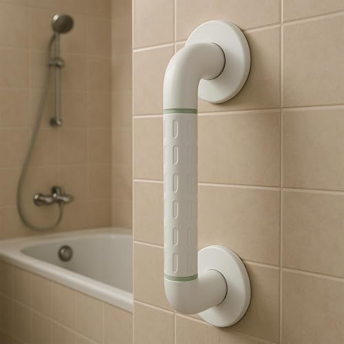 ELECRANGE Grab Bar for Bathroom, Bathroom Handle for Senior Citizen, Grab Bars for Elderly, Toilet Grab Bar, Bathroom Safety Support Handle for Seniors (White, 16 INCH)