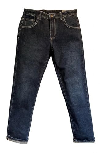 Jean stretch pour homme denim bleu Trojan TC/1022 pantalon coupe droite à zip