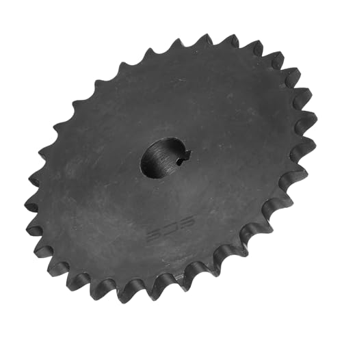 Image of uxcell #40 Chain Roller Sprocket B Type, 3 /4 inch Bore 30 Tooth Single Strand Chain Sprocket, Carbon Steel, Keyway with Set Screws