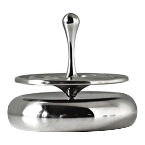 Rvtkak Silver Spinning Top with Base Cover