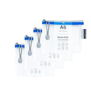 Grafoplás 4 Reißverschlusstaschen A6 Transparente Versandtaschen