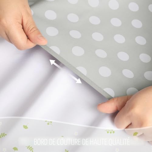 Nappe exterieur impermeable jardin toile cirée rectangulaire pois gris - 4