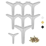 Metal Furniture Legs 7 Inch, Legs for Furniture Set of 8, Modern Style Silver Couch Legs Replacement