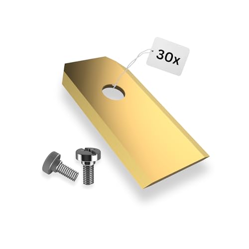 30 x Klingen Ersatzmesser + Schrauben, Ersatzklingen kompatibel mit Segway Navimow Mähroboter für langen, scharfen Schnitt (30er Set Klingen) - titancarbit beschichtet