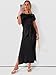 ANRABESS Womens Summer Maxi Dress Casual Crew Neck Tie Waist Split Wrinkle-Free Fit Long Fashion Vacation Dresses 2026 Spring Black Large