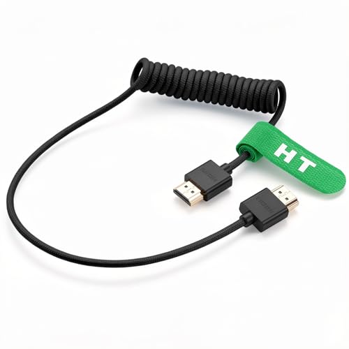 Image of HDMI 8K 4K60p Cable for ATOMOS Ninja V Ultra Indie 5 GODOX Sony A7IV FX3 Z280 Canon C300 /500 Lumix S5M2 GH7 Camera Feelworld F5Pro Cut6 Portkeys LH5PII, Type A HDMI 2.1 Braided Coiled 50cm