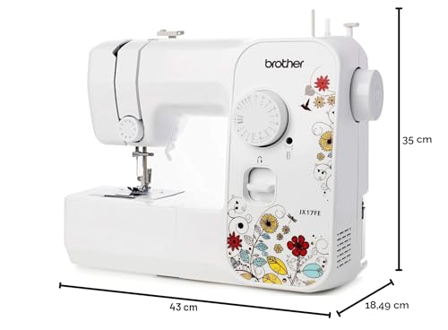Brother JX17FE (Fantasy Edition) - Máquina de Coser, 17 Puntadas de Costura, Eléctrica, Portátil, Fácil de Usar y Práctica