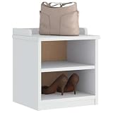 RuiNingRN Panca da corridoio SANDNES bianca, 45 x 40 x 50 cm, in legno di pino massiccio con 2 ripiani, portata fino a 110 kg, elegante verniciatura UV, cassapanca multifunzionale per corridoio