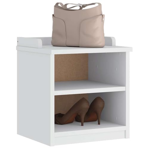 Banc de rangement en pin massif laqué blanc meuble durable pour entrée raffinée