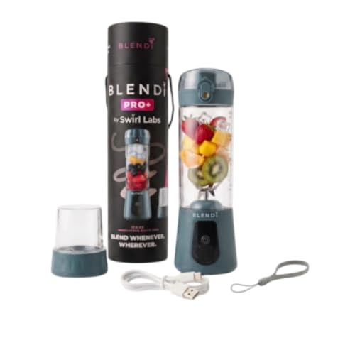 BLENDi Pro+ Portable Blender (New 2025 Model, 17.5oz, Gray) – Upgraded Ice Crushing 120W Motor, USB-C Rechargeable, Cordless Personal Blender for Smoothies & Shakes – BPA-Free,Travel-Friendly