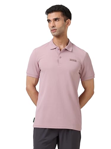 Image of TECHNOSPORT Men's Slim Fit Striped Half Sleeve Active Out Matpiq Polo T-Shirt for Gym, Sports & Regular Use