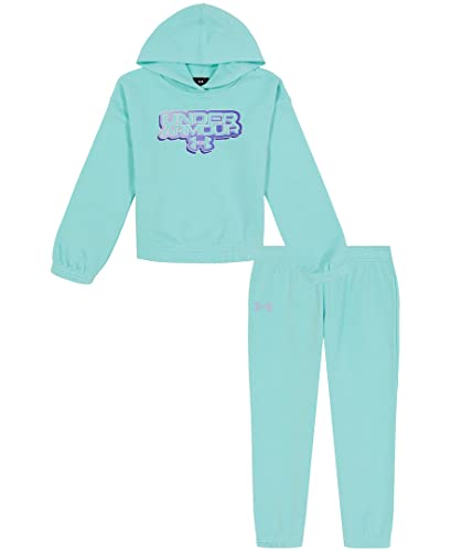 Image of Under Armour Girl's 2-piece Fleece Sweatshirt and Sweatpants Set, Soft & Comfortable