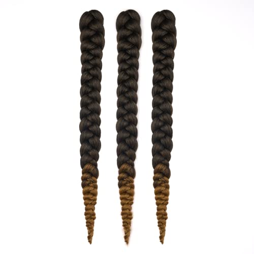 Dosso Beauty 3 Pack Hypoallergenic Pre-Stretched Braiding Hair, 28 Inches