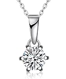 Kolmnurk Moissanite Necklace for Women,1ct D Color VVS1 Clarity Brilliant Round Cut Lab Grown Diamon