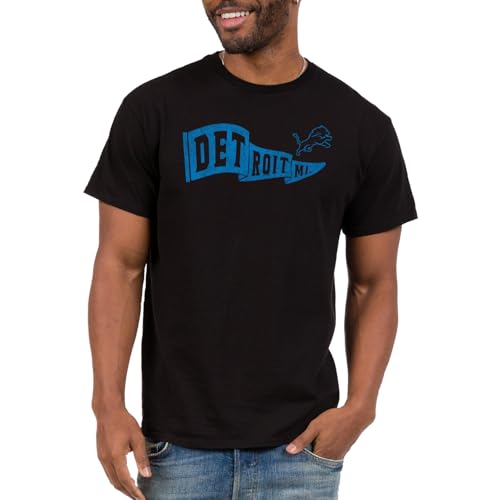 Junk Food NFL - Detroit Lions - Pennant - Officially Licensed Adult Short Sleeve Fan Tee for Men and Women