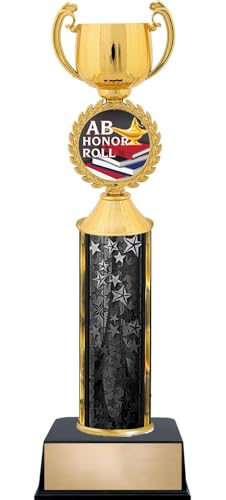 Crown Awards Customizable 12.5" Honor Roll AB Cup Black Star Trophy Award, Engrave Now