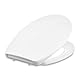 Amazon Basics Oval Robuster WC-Sitz aus Urea-Material mit Absenkautomatik, leicht abnehmbar, 37 x 42.5 cm, Universalgröße, Weiß