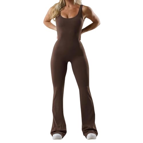MJGkhiy Jumpsuit Donna Lungo Tuta Intera Donna Sportiva Completo Palestra Senza Cuciture Sport Abbigliamento Palestra Sexy Bodysuit Tutina Elegante Aderente Gym Yoga Workout