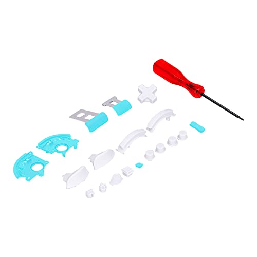 Emoshayoga Kit de réparation de joysticks, Jeu de Boutons de clé de Manette de Jeu avec Tournevis pour contrôleur Switch Lite(Bleu) Cover