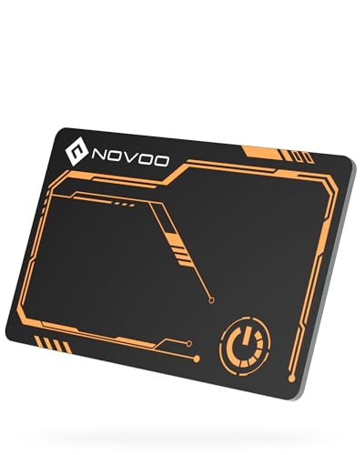 NOVOO Air Tag Card Wallet Tracker, 1.6 mm Tarjeta Inteligente Delgada, 6 Años Batería, IP68, Compatible con Apple Dónde Está(solo iOS), Localizador Bluetooth para Carteras/Maletas/Pasaportes,Arancione