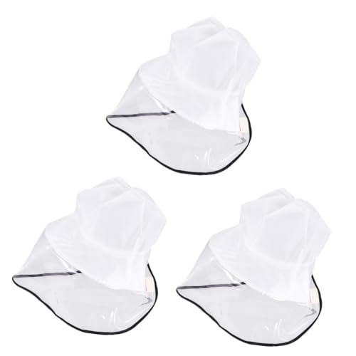 SEWACC 3pcs Protective Hat Caps Face Cover Protection Hat - Fisherman Cap Face Cover Visor White