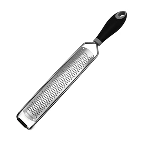 Mikinona Stainless Steel Grater and Zester Multipurpose Cheese Shredder for Effortless Fruit and Lemon Shaving Kitchen Gadget with Handle Loop