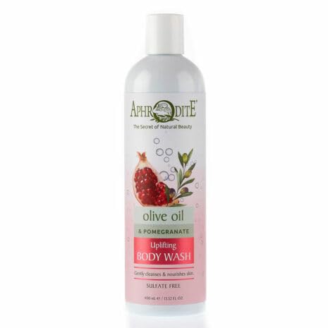 Aphrodite Uplifting Body Wash with Olive Oil and Pomegranate, 13.52 fl oz, Sulfate Free