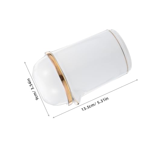 Juego de té de viaje con tetera antichoque y cuatro tazas cerámicas de color claro 3