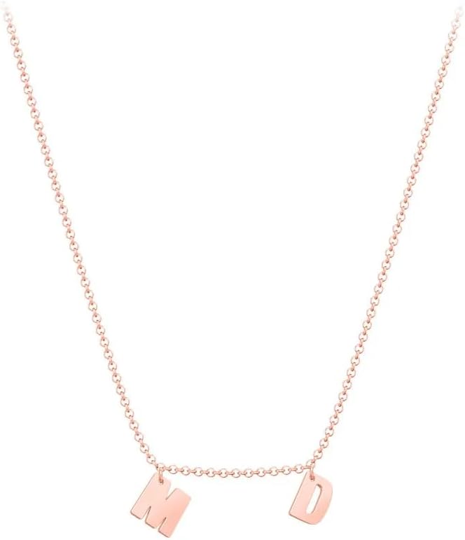 Modern Initial Necklace - Solid 10K Gold, Solid 14K Gold, Solid Sterling Silver, Custom Necklace, Select up to 6 Initials, Made by Jewlr