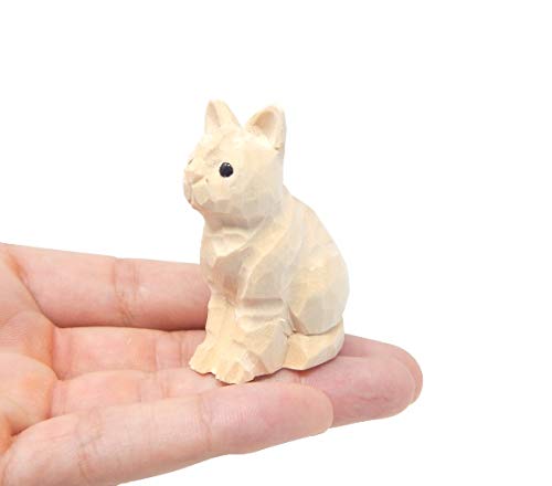 Selsela DIY Cat Wood Figurine - Unpainted Miniature Wooden Cat Sculpture, Paint-Your-Own Pet Craft Kit for Kids & Adults, Handmade Art Project Gift- Statue Sculpture