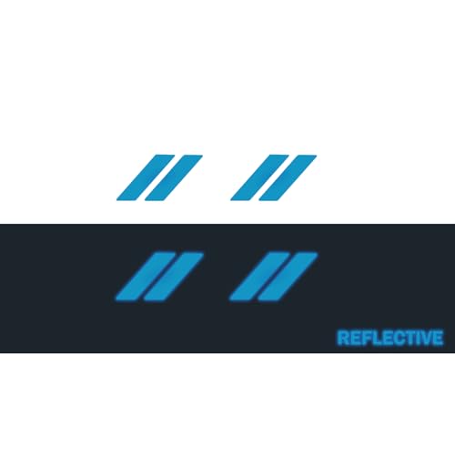 Image of IPG Compatible for Dodge Charger Challenger Durango Wheel Center Cap Decal Sticker Wrap Kit Personalize Your Vehicle (Inner Logo, Reflective - Blue)