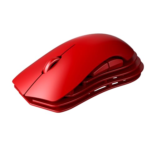Image of AJAZZ M259 Magnesium Aluminum Alloy Mouse, BT /2.4G /USB-C Lightweight Mice (Red)