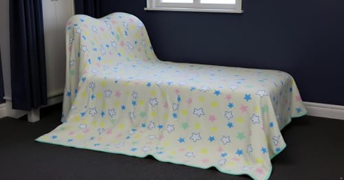Image of Glow-in-The-Dark Kids Blanket a€ inch Polar Fleece Soft Lightweight Single Bed Blanket with Unicorn Jacquard Print, Multicolor (Star White)