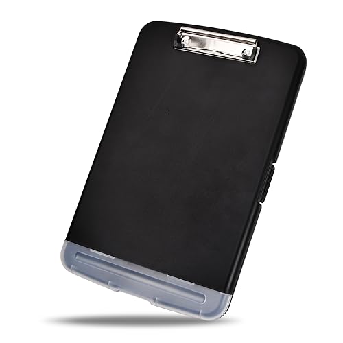 Porte-Bloc A4 en Plastique, Presse-Papiers Dossier A4 avec Clip, Planchettes à Pince A4 avec Rangement, Léger Porte Document A4 pour Infirmière, A4 Slim Clipboard Folder pour Bureau Conférence (A)