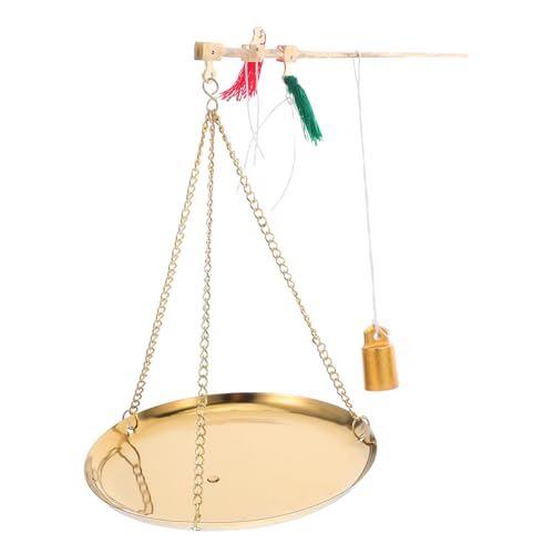 Gatuida Portable Vintage Copper Kitchen Scale with Weights for Precise Chinese Medicine Weighing Travel Friendly Miniature Handheld Traditional for Home and Professional Use